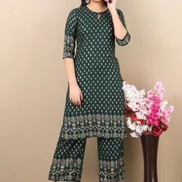 V TRADITION Women Green Ethnic Motifs Printed Kurta with Trousers-image-27