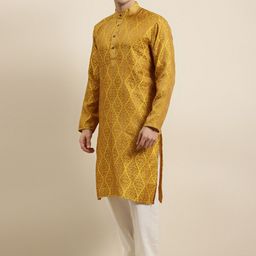SOJANYA Ethnic Motifs Woven Design Regular Kurta With Churidar-picture-35