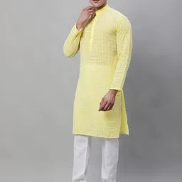 SOJANYA Geometric Embroidered Pure Cotton Kurta With Pyjamas-picture-19