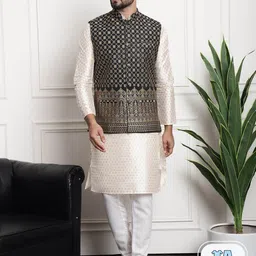 SOJANYA Paisley Woven Design Straight Kurta With Churidar-picture-54