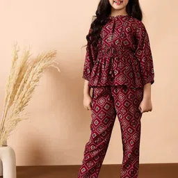 Stylo Bug Girls Bandhani Printed Regular Kurti with Trousers-picture-40