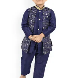 BAESD Boys Mandarin Collar Straight Kurta with Trouser-picture-49