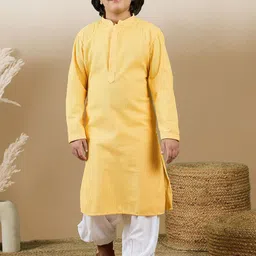 Sanwara Boys Embroidered Chikankari Mandarin Collar Regular Kurta with Patiala-image-78