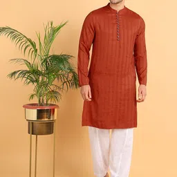 HERE&NOW Striped Regular Cotton Kurta with Pyjamas-picture-49