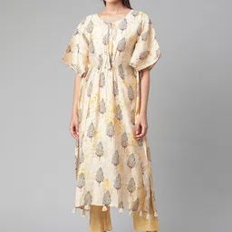 Divena Ethnic Motifs Printed Kaftan Kurta with Trousers Set-picture-5