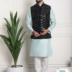 SOJANYA  Ethnic Motifs Printed Kurta With Churidar-image-34