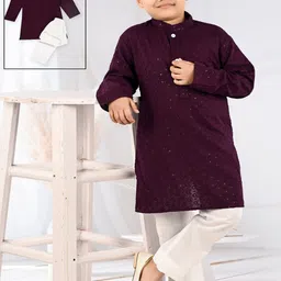 BAESD Boys Ethnic Motifs Regular Sequinned Straight Kurta With Trousers-93