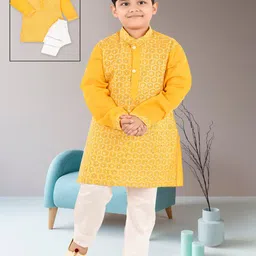 BAESD Boys Embroidered Regular Sequinned Kurta with Trousers-33