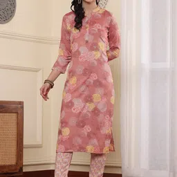 BAESD Floral Printed Regular Pure Silk Straight Kurta with Trouser & Dupatta-picture-51