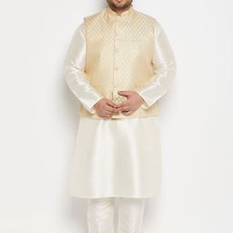 VASTRAMAY Plus Size Kurta & Pyjama With Nehru Jacket-picture-35