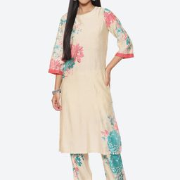 Biba Floral Printed Kurta with Trousers-44