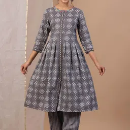 RangDeep Ethnic Motifs Printed Thread Work Pure Cotton Kurta with Salwar-13
