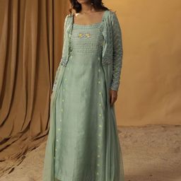 ARPITA SULAKSHANA Embellished Ethnic Dress With Trousers & Shrug-image-8