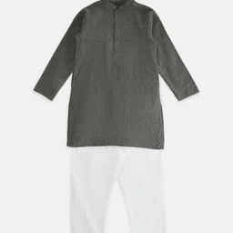 YU by Pantaloons Boys Mandarin Collar Pure Cotton Kurta with Pyjamas-picture-24