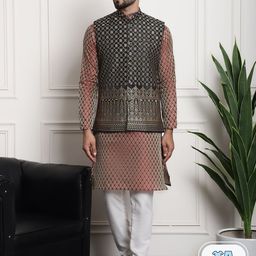 SOJANYA Ethnic Motifs Woven Design Straight Kurta With Churidar-picture-50