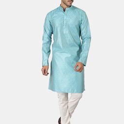 Wintage Men Blue Kurta with Churidar-image-81