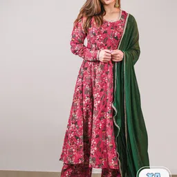 Janasya Floral Printed Kurta with Palazzo and Dupatta-image-48
