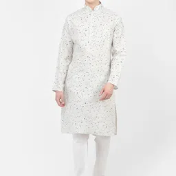 SG LEMAN Abstract Printed Mandarin Collar Regular Kurta with Pyjamas-picture-6