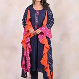Rustorange A-Line Regular Kurta with Trousers & Printed Dupatta-picture-43