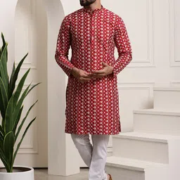 SOJANYA Embroidered Thread Work Straight Kurta With Churidar-picture-40
