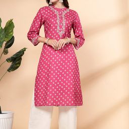 Nayam By Lakshita Bandhani Printed Regular Sequinned Linen Kurta with Palazzos-picture-13