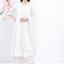 Vishudh Ethnic Motifs Printed Pure Cotton Kurta with Palazzos & With Dupatta-21