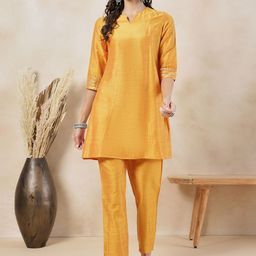 Anouk Yellow Panelled Kurta With Trousers-42