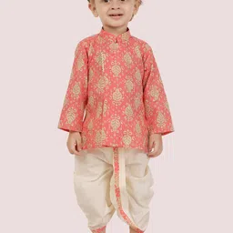 Ethniks Neu-Ron Boys Printed Mandarin Collar Pure Cotton Kurta And Dhoti Pants-picture-17