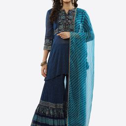 Rangriti Women Floral Printed Kurti with Sharara & With Dupatta-image-45