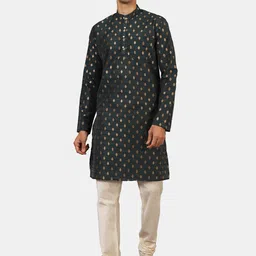 Wintage Men Green & Cream Kurta with Churidar-picture-37