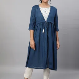 AURELIA Floral Printed Pure Cotton Kurta with Trousers & Shrug-picture-37
