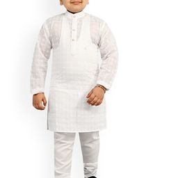 BAESD Boys Mandarin Collar Striped Regular Kurta with Pyjamas-55