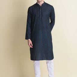 NAMASKAR Men Printed Pure Cotton Kurta with Churidar-image-54