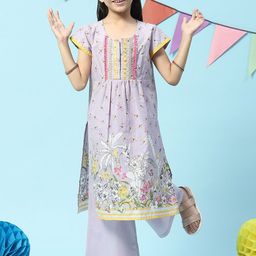 Biba Girls Floral Printed Regular Kurta With Palazzos-picture-56