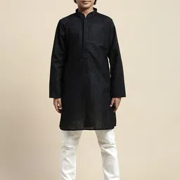 Sanwara Boys Ethnic Motifs Embroidered Regular Chikankari Kurta With Pyjamas-36