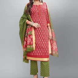 Jevi Prints Ethnic Motifs Printed Pure Cotton Kurta with Trousers & With Dupatta-picture-19