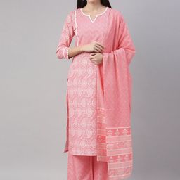 KALINI Paisley Printed Straight Kurta With Palazzo & Dupatta-picture-52