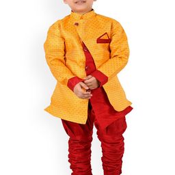 BAESD Boys Ethnic Motifs Printed A-Line Kurta with Churidar-19