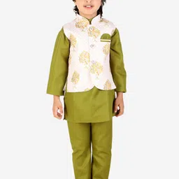 Superminis Boys Green Kurta with Pyjamas-image-95