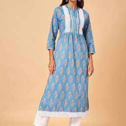 YU by Pantaloons Ethnic Motifs Printed Pure Cotton Kurta With Palazzos & Dupatta-15