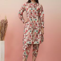 Varanga Geometric Printed Kurta With Dhoti Pant-image-67