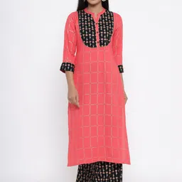 all about you Floral Printed Straight Gotta Patti Kurta with Palazzos-image-44