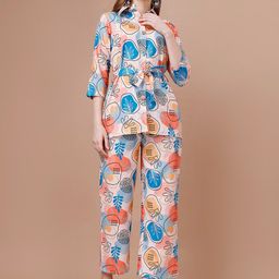 heemara Printed Shirt Collar Shirt with Palazzos-picture-37