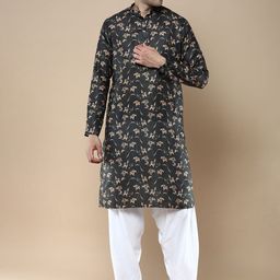Anouk Men Floral Printed Regular Kurta with Patiala-8