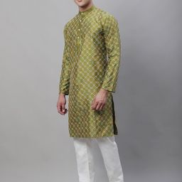 SOJANYA Geometric Embroidered Regular Kurta With Churidar-picture-18