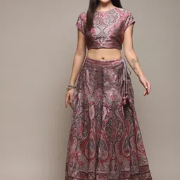 Biba Ethnic Motifs Printed Ready to Wear Lehenga Choli-14