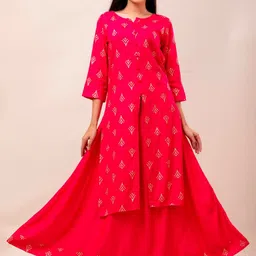 HERE&NOW Ethnic Motifs Printed Regular Kurta with Skirt-picture-18