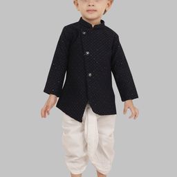 Ethniks Neu-Ron Boys Embroidered Sequinned Pure Cotton Straight Kurta & Dhoti Pants-picture-16