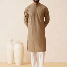 SOJANYA Embroidered Regular Thread Work Pure Cotton Kurta with Churidar-27