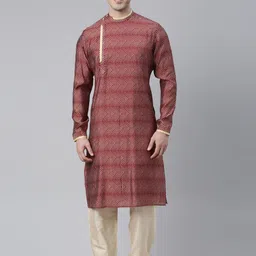 TheEthnic.Co Chevron Printed Angrakha Kurta with Churidar-image-51